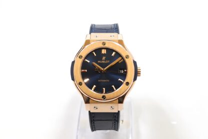 542.OX.7180.LR Classic Fusion King Gold Date Blue Rubber Automatic Blue Rose gold 42