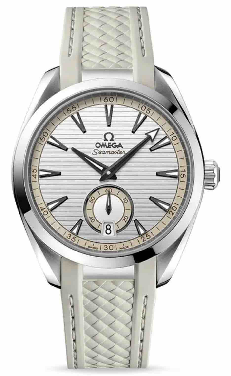 220.12.41.21.02.005 Seamaster Aqua Terra 150m Small Seconds Silver Rubber Automatic Silver Steel 41