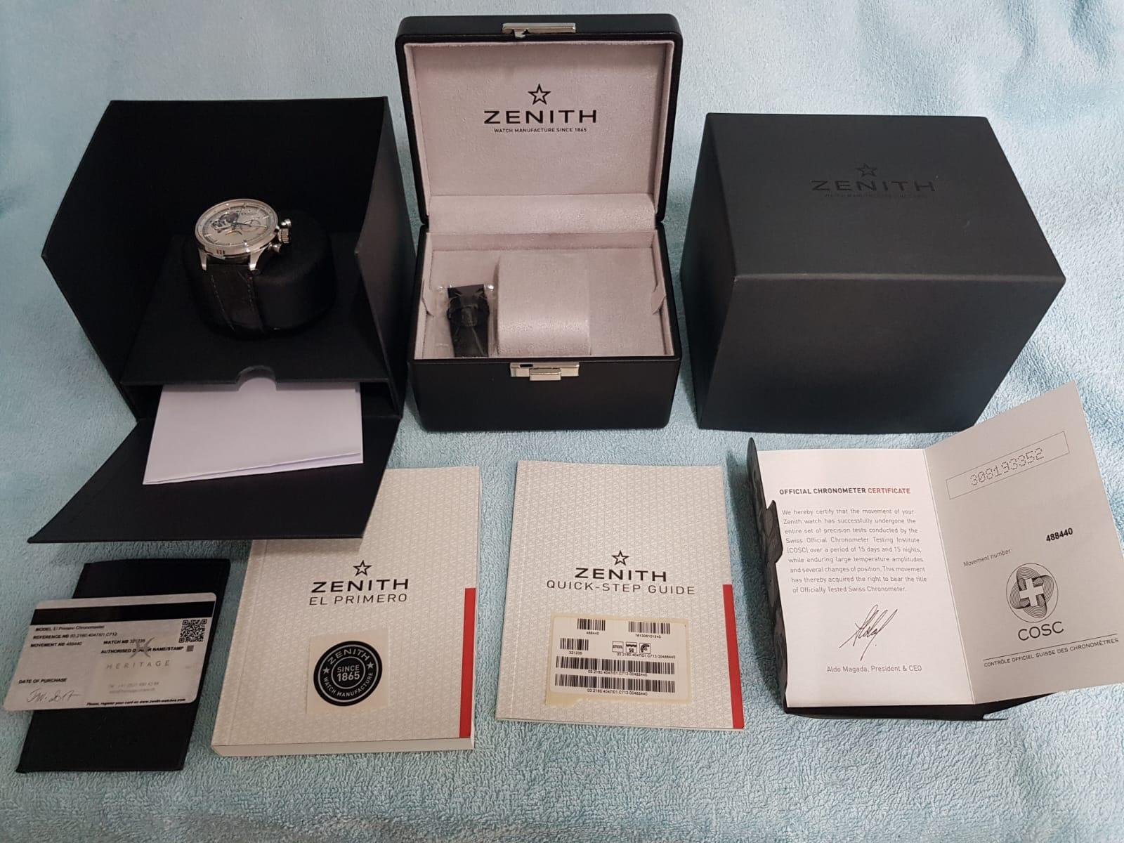 03.2160.4047/01.C713 El Primero Chronomaster Open Grande Date Moonphase Automatic White Steel 45 - Image 3