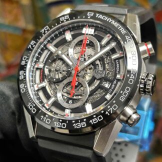 CAR201V.FT6046 Carrera Calibre Heuer 01 Automatic Chronograph Skeletonized Automatic Transparent Steel 43