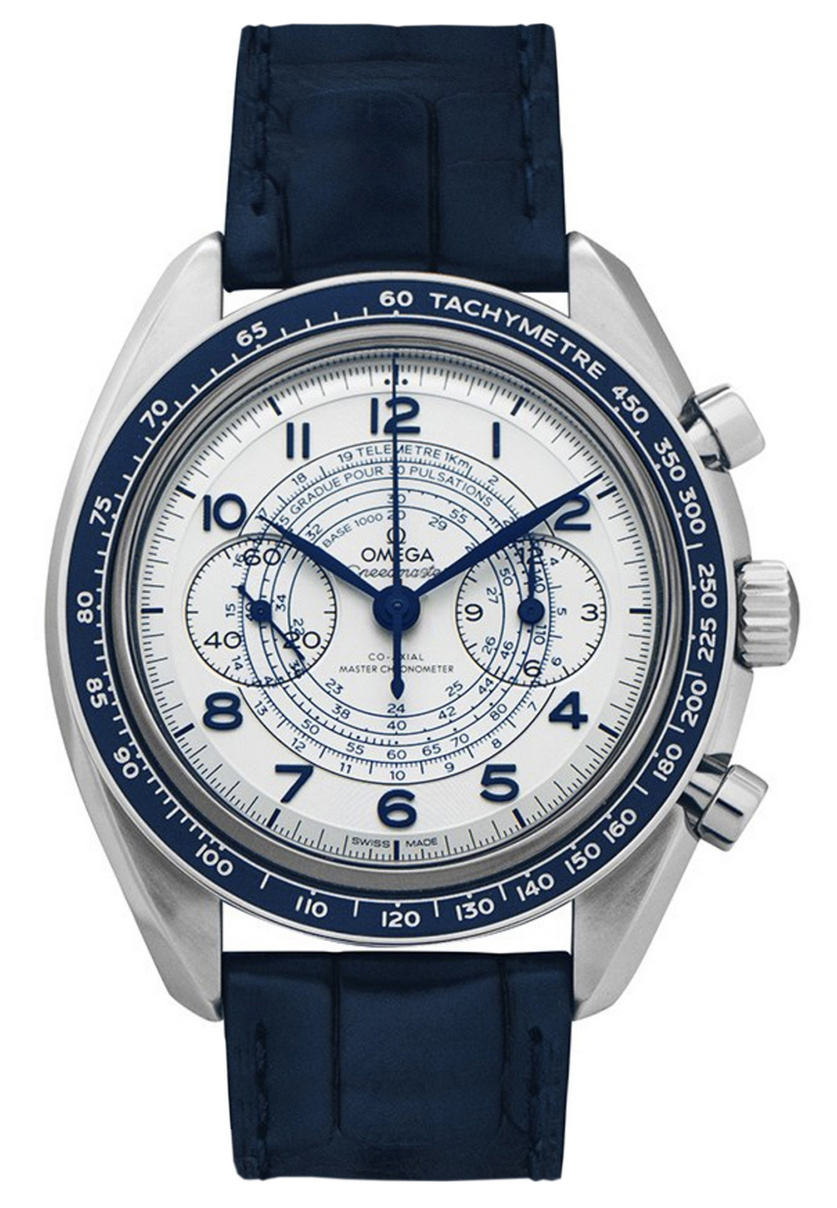 329.33.43.51.02.001 Speedmaster Chronoscope Co-Axial Master Chronometer Chronograph White Blue Manual winding White Steel 43