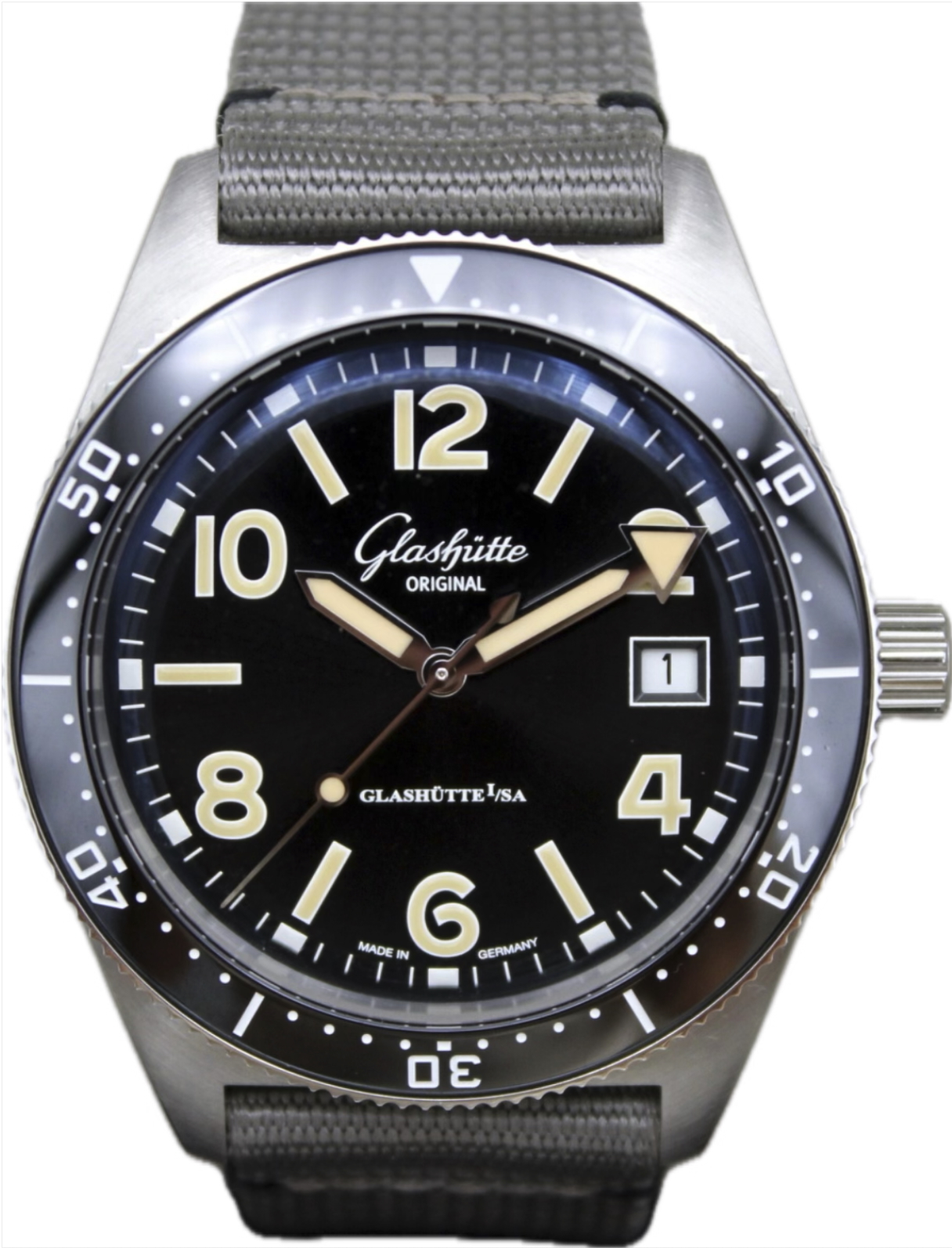 1-39-11-06-60-34 SeaQ Automatic Black Nato Sapphire Crystal Automatic Black Steel 39.5