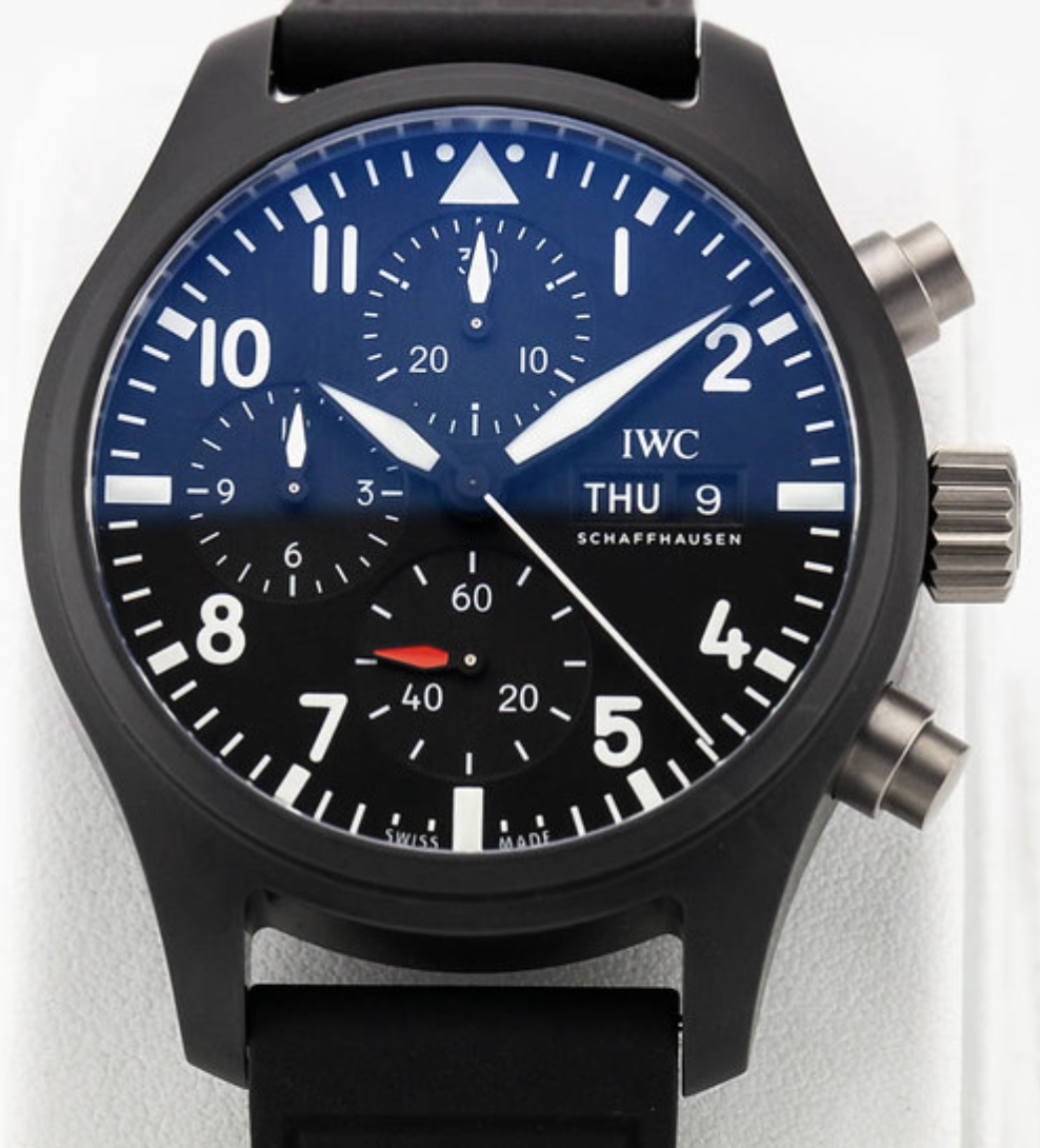 IW389401 Pilot's Watch TOP GUN Chronograph Automatic Black Ceramic Rubber Automatic Black Ceramic 41