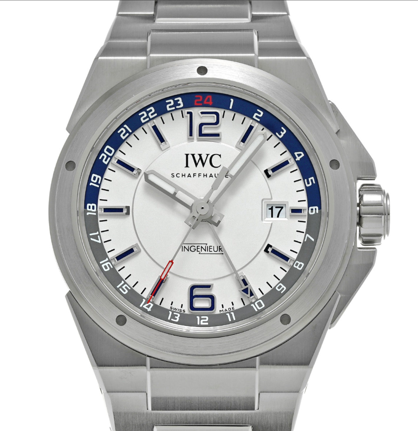 IW324404 Ingenieur Dual Time Steel Date White Automatic 43mm Automatic White Steel 43
