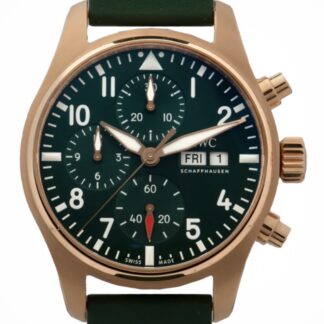 IW388110 Pilot's Watch Chronograph Automatic Green Rose Gold Rubber Automatic Green Rose gold 41