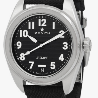 03.4000.3620/21.I001 Pilot Automatic El Primero 2nd Strap Black Date 40mm Automatic Black Steel 40