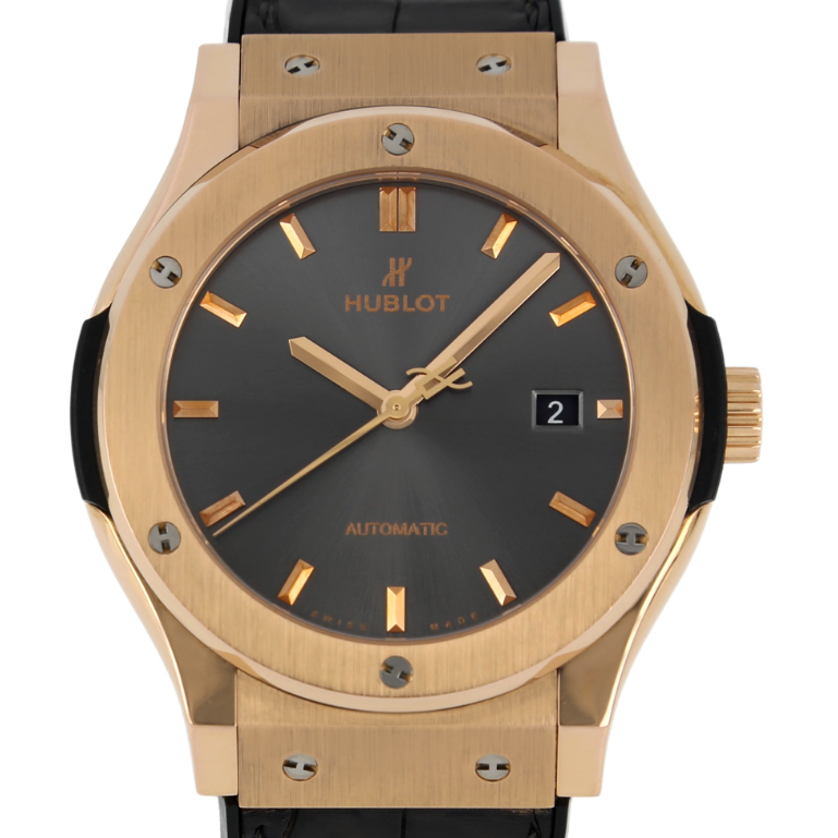 542.OK.1181.LR Classic Fusion King Gold Date Black Rubber Automatic Black Red gold 42