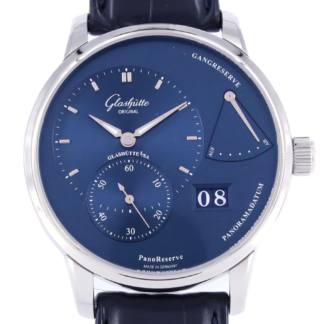 1-65-01-26-12-61 PanoReserve Handwound Blue Date small Seconds 40mm Manual winding Blue Steel 40